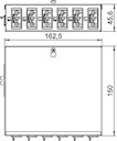 Распределитель энергии UVS 160х150х48мм сталь UVS-6S2SA OBO 6108012