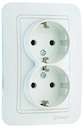 Розетка 2-м СП Lillium 16А IP20 с заземл. бел./бел. Makel 70082