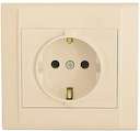 Розетка 1-м СП Defne 16А IP20 с заземл. крем Makel 42010008