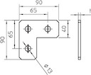 Пластина соединительная 90х90х40х4 GMS 3 VP L V2A OBO 1124693