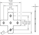 Пластина соединительная 150х150х40х4 GMS 5 VP X V2A OBO 1124697