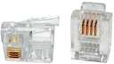 Разъем PLUG-6P4C-P-C2-100 телеф. RJ12 (6P4C) (3/3микродюйма) Hyperline 49379