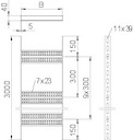 Лоток лестничный для судостроения 700х40 L3000 сталь 5мм SLZ 700 SG OBO 7098174