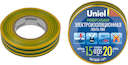Лента изоляционная UIT-135P 20/15/10 YGR 0.135х15 20м (уп.10шт) жел./зел. Uniel 04507