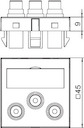 Рамка Modul45 мультимедийная Audio-Video MTG-12R F AL1 серебр. OBO 6105192