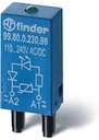 Модуль индикации и защиты LED + диод ( + A1) 6...24В DC зел. FINDER 9980902499