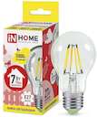 Лампа светодиодная LED-A60-deco 7Вт грушевидная 230В E27 3000К 630лм прозр. IN HOME 4690612008042