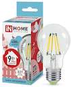 Лампа светодиодная LED-A60-deco 9Вт грушевидная 230В E27 4000К 810лм прозр. IN HOME 4690612008073