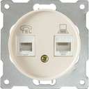 Механизм розетки комп. + телеф.2-м СП Florence RJ11/RJ45 кат.5e беж. OneKeyElectro 2172794