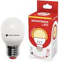 Лампа светодиодная GL45 9Вт Шарик E27 230В 3000К 800лм ЭКОНОМКА Eco_LED9wGL45E2730