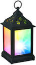 ULD-L1122-010/DTB/RGB/3D BLACK Фонарь со светодиодной гирляндой внутри, на батарейке (в комплект не входит). 10 светодиодов. RGB свет. Черный корпус. 11*22 см. TM Uniel.