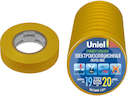 Лента изоляционная UIT-135P 20/19/10 YEL 20м 19мм 0.135мм (уп.10шт) жел. Uniel 04497