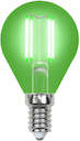 Лампа светодиодная LED-G45-5W/GREEN/E14 GLA02GR форма "шар" Air color зел. упак. картон Uniel UL-00002987