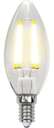 Лампа светодиодная LED-C35-5W/WW/E14/CL/MB GLM10TR форма "свеча" прозр. Multibright свет теплый бел. 3000К 100-50-10 упак. картон Uniel UL-00002367