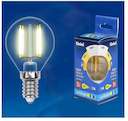 Лампа светодиодная LED-G45-5W/WW/E14/CL/MB GLM10TR форма "шар" прозр. Multibright свет теплый бел. 3000К 100-50-10 упак. картон Uniel UL-00002369