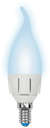 Лампа светодиодная LED-CW37-6W/NW/E14/FR/DIM PLP01WH форма "свеча на ветру" мат. Palazzo бел. диммир. упак. картон Uniel UL-00000727