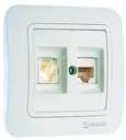 Розетка Lillium 16А IP20 CAT5e+TF евро бел./бел. Makel 70037