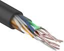 Кабель  UTР 4 х 2 х 0,50 мм, CU (медь), cat 5e, 100МГц, РE черный, наружный (OUTDOOR), (бухта  25м)  REXANT