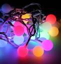 Гирлянда светодиодная 100LED Шарики 2.5см шнур 13м IP44 удлинение до 4шт. мигание мультиколор Космос KOC_GIR100BallRGB_IP