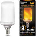 Лампа светодиодная 5Вт E14 1500К T65 Corn Flame Gauss 157401105