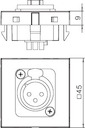 Рамка Modul45 мультимедийная XLR MTG-X3F L AL1 серебр. OBO 6105216