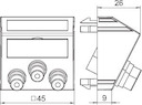 Рамка Modul45 мультимедийная Video-Cinch MTS-3R F AL1 серебр. OBO 6105156