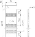 Лоток лестничный для судостроения 600х40 L3000 сталь 5мм SLZ 600 SG OBO 7098172
