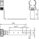 Держатель изол. токоотвода дистанционный isCon H280 26 PA OBO 5408072