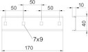 Соединитель продольный + болты 170х52 SLV 52 FT OBO 7103544