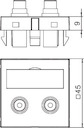 Рамка Modul45 мультимедийная Audio-Cinch MTG-2R F AL1 серебр. OBO 6105072