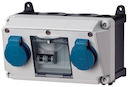 Бокс AMAXX IP44 2SCHUKO 16А +2авт. выкл. 1п 16А С Mennekes 910003