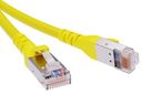 Патч-корд экранированный CAT6A SF/UTP 4х2, LSZH, желтый, 0.5м