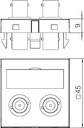Рамка Modul45 мультимедийная Audio-BNC MTG-2BC F AL1 серебр. OBO 6105096