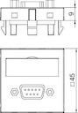 Рамка Modul45 мультимедийная D-Sub9 MTG-DB9 F AL1 серебр. OBO 6104688