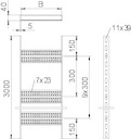 Лоток лестничный для судостроения 200х40 L3000 сталь 5мм SLZ 200 FT OBO 7098134
