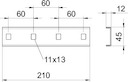 Соединитель продольный + болты 210х62 SLV 62 FT OBO 7103548