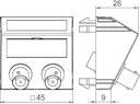Рамка Modul45 мультимедийная Audio-BNC MTS-2BC F AL1 серебр. OBO 6105108