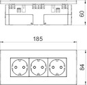 Блок укомплектованный розеточный AR45 3хModul45 84х185х59мм SDE-RW D0GN3 зел. OBO 6119415