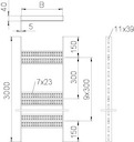 Лоток лестничный для судостроения 500х40 L3000 сталь 5мм SLZ 500 SG OBO 7098170